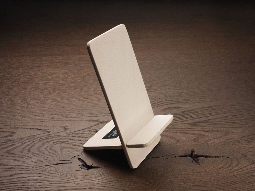 Лого трейд бизнес-подарки фото: Деревянная подставка для телефона 1834121